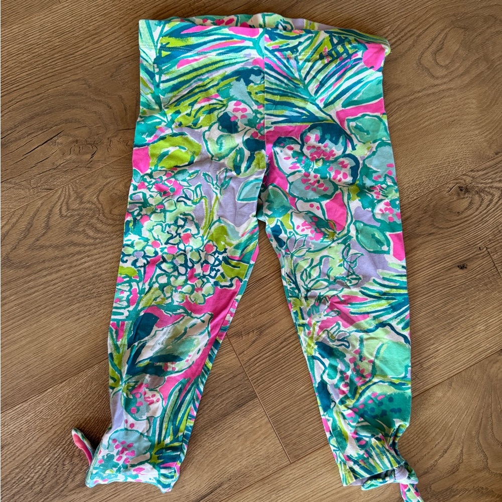 Lilly Pulitzer Pink and Green Floral Leggings